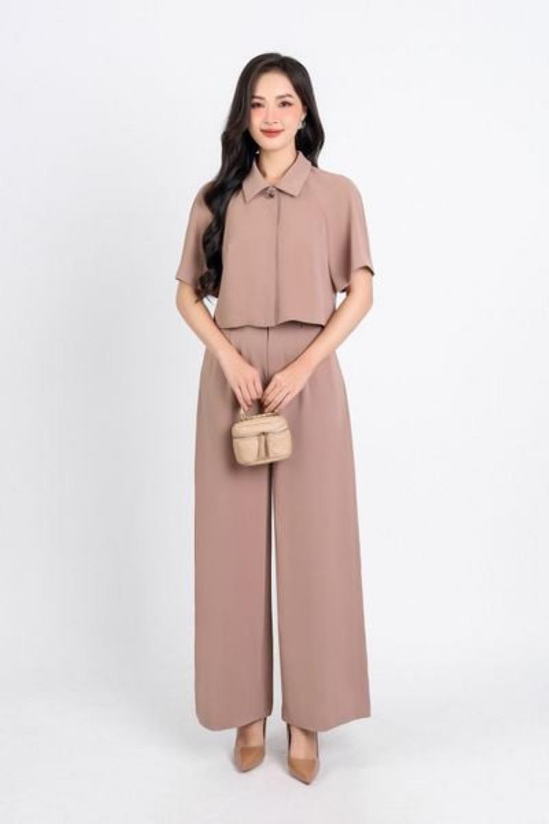 Áo sơ mi nữ tay lỡ cổ đức