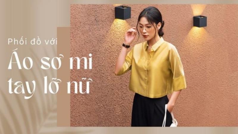 Áo sơ mi nữ tay lỡ phối đồ