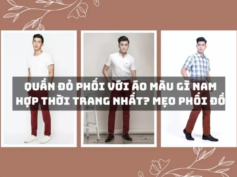 Áo đen quần đỏ nổi bật