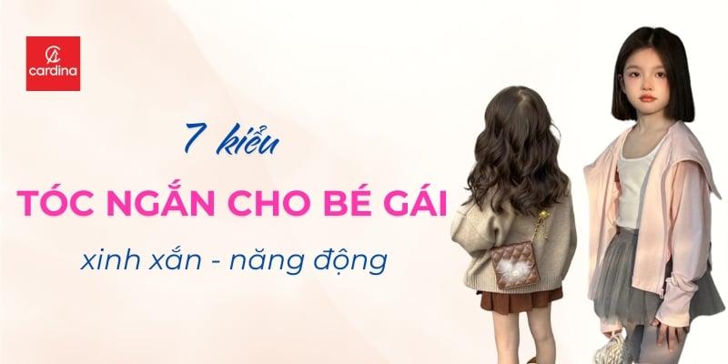 Bé gái vui vẻ với kiểu tóc tém phù hợp với khuôn mặt và chất tóc