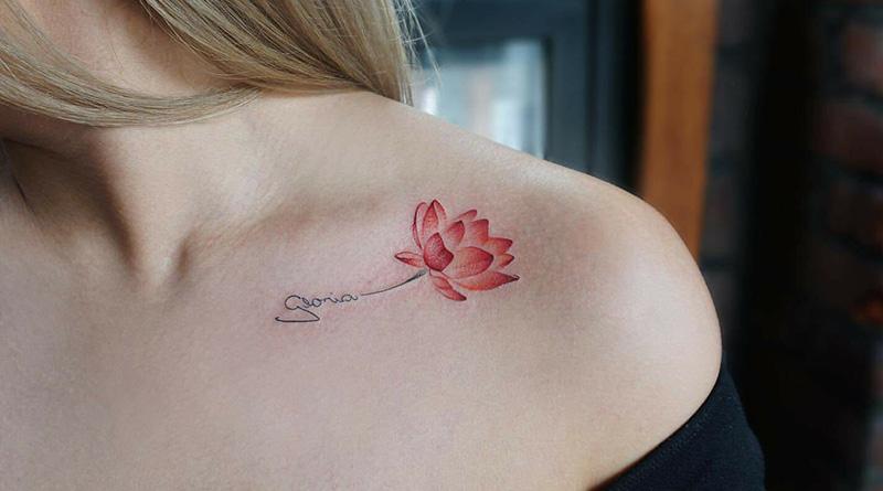Hình xăm mini đẹp cho nữ đặt tinh tế ở đùi