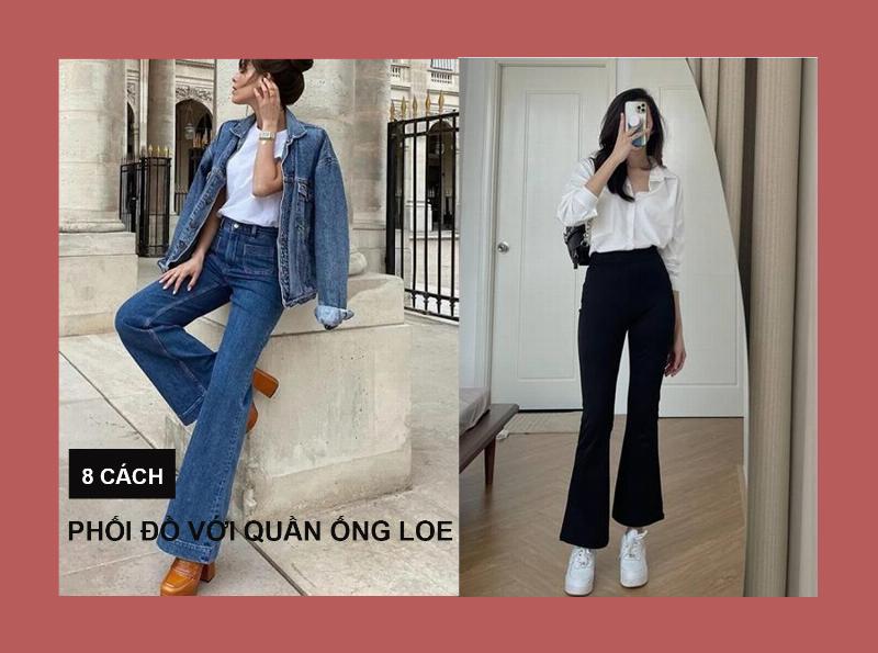 Phối đồ với quần ống loe cho nàng cao ráo