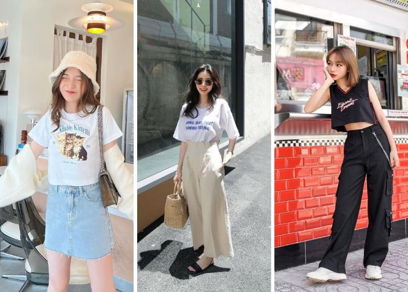 Quần cạp cao và áo croptop cho người lùn 1m50