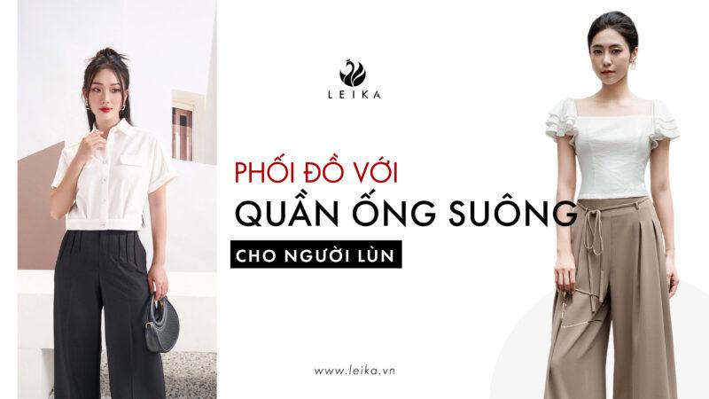 Quần ống rộng áo croptop cho người lùn