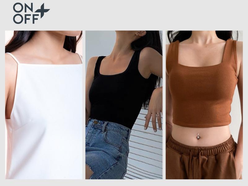Quần ống suông mặc với áo hai dây