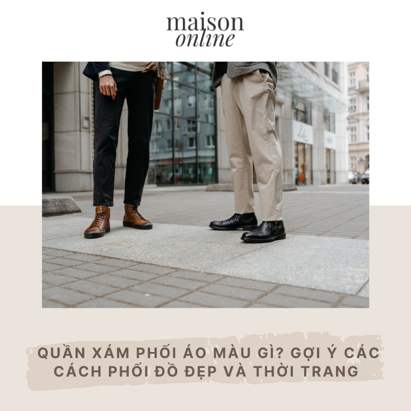 Quần Xám Phối Áo Đen